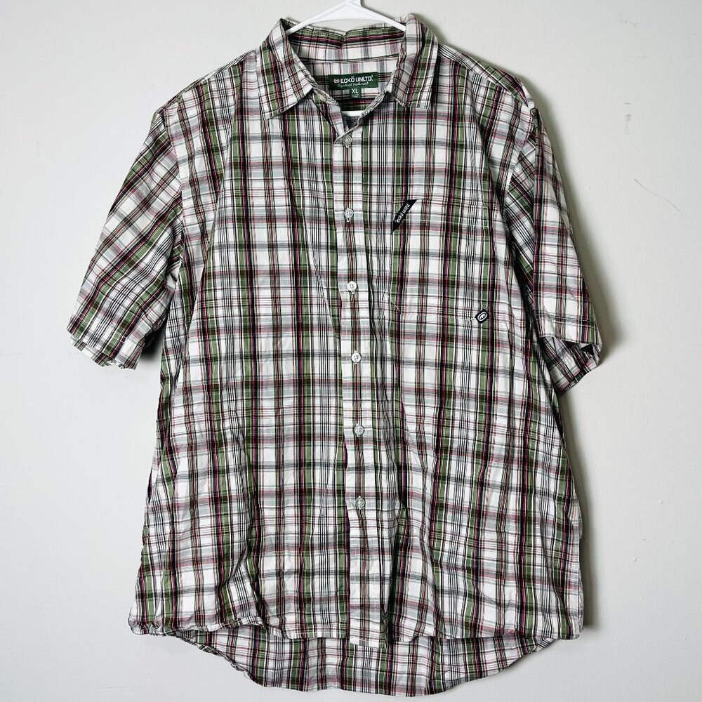 Ecko Unltd. XL Plaid Button Down Shirt Y2k Outdoorsy‎ Casual Lightweight Skater